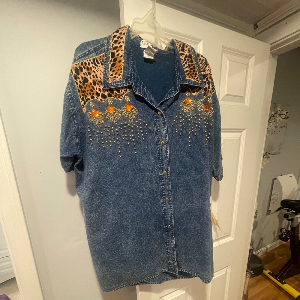 Vintage 80s Jean dress with shoulder pads